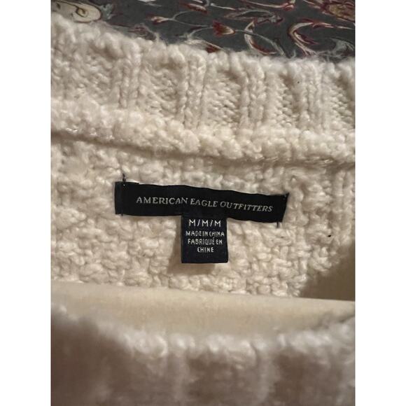 American Eagle Outfitter's Women's Medium Cream Cotton Blend Sweater Size M - Picture 3 of 6